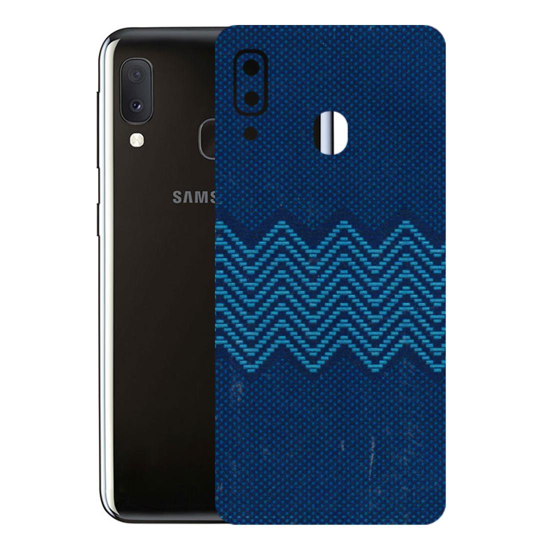 Samsung A/S Series Phone Skins (All Models) - Blue Sober Waves - 3D Embossed Finish (L-306) Samsung Galaxy A20E