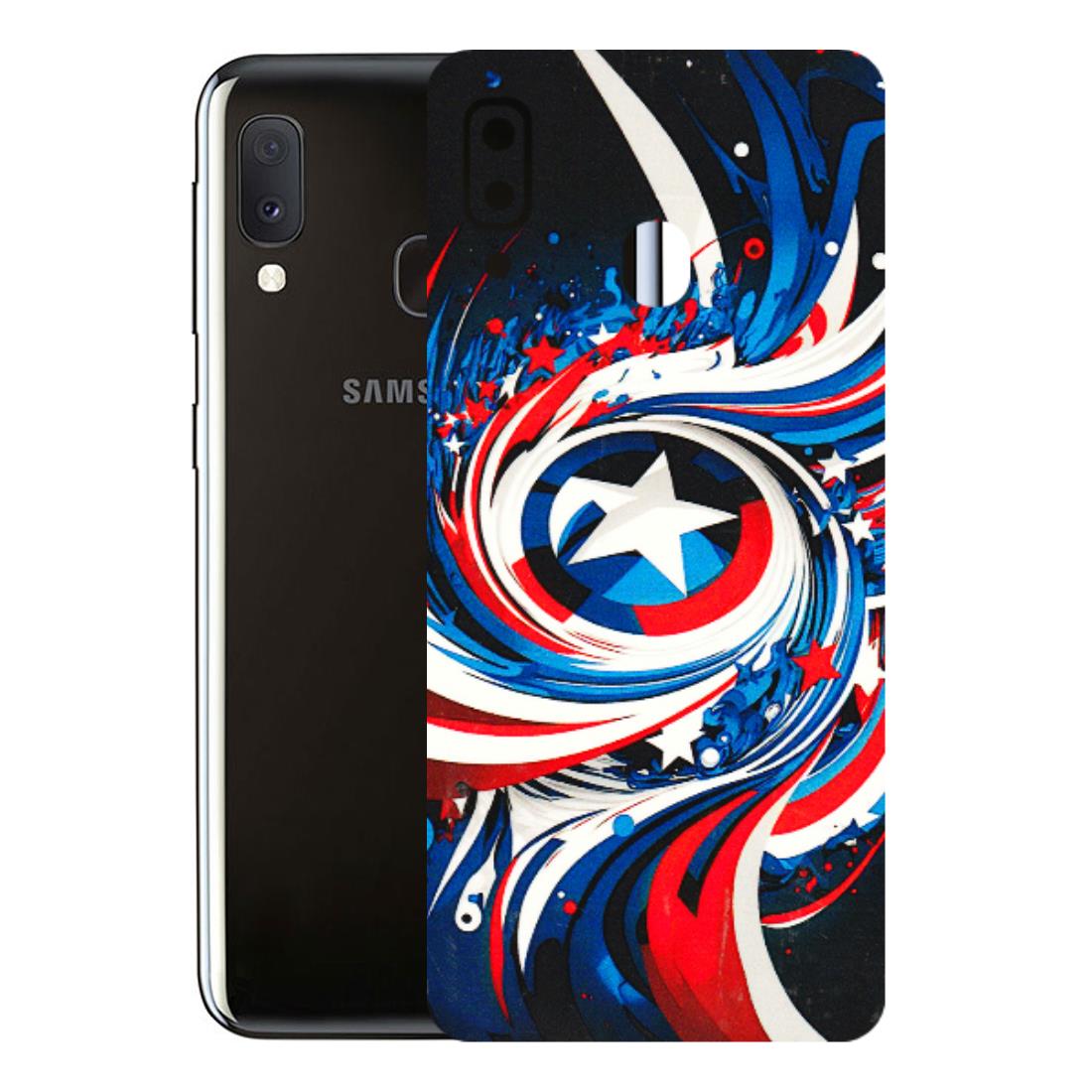 Samsung A/S Series Phone Skins (All Models) - Captain America Logo - 3D Embossed Finish (L-307) Samsung Galaxy A20E