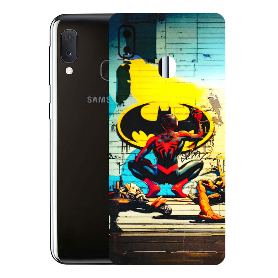 Samsung A/S Series Phone Skins (All Models) - New Spiderman Bat Logo - 3D Embossed Finish (L-309) Samsung Galaxy A20E