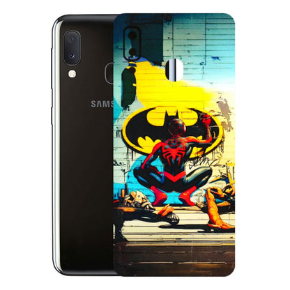 Samsung A/S Series Phone Skins (All Models) - New Spiderman Bat Logo - 3D Embossed Finish (L-309) Samsung Galaxy A20E