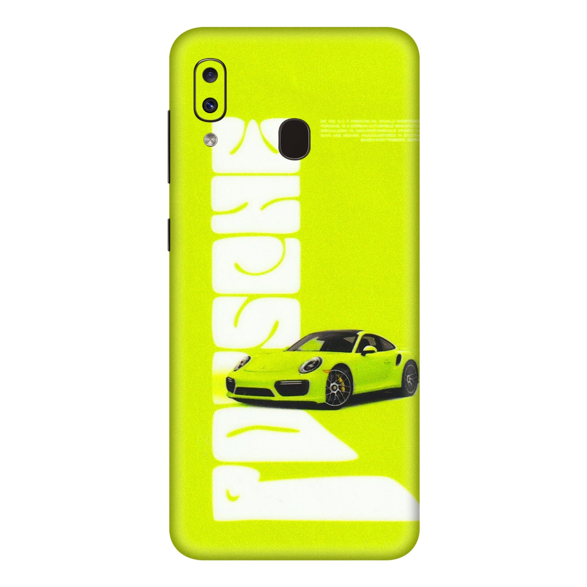 Samsung A/S Series Phone Skins (All Models) - Lime Green Porche - 3D Embossed Finish (L-30) Samsung Galaxy A20E