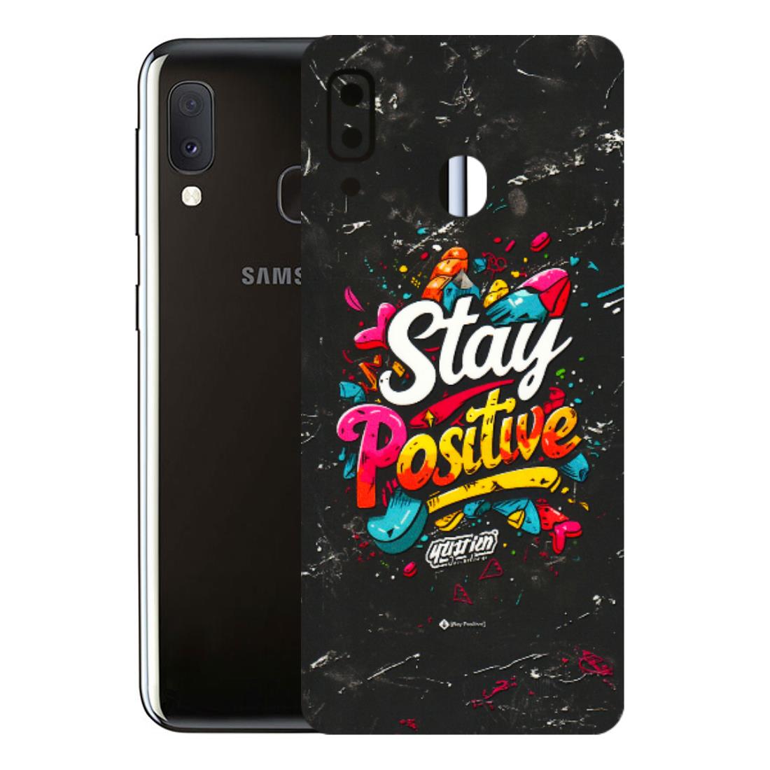 Samsung A/S Series Phone Skins (All Models) - Stay Positive Black - 3D Embossed Finish (L-31) Samsung Galaxy A20E