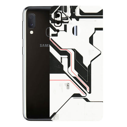 Samsung A/S Series Phone Skins (All Models) - White Techy Logo - 3D Embossed Finish (L-312) Samsung Galaxy A20E