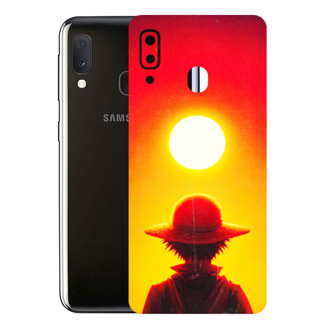 Samsung A/S Series Phone Skins (All Models) - Cool Sunset With Monkey D.Luffy Anime - 3D Embossed Finish (L-329) Samsung Galaxy A20E