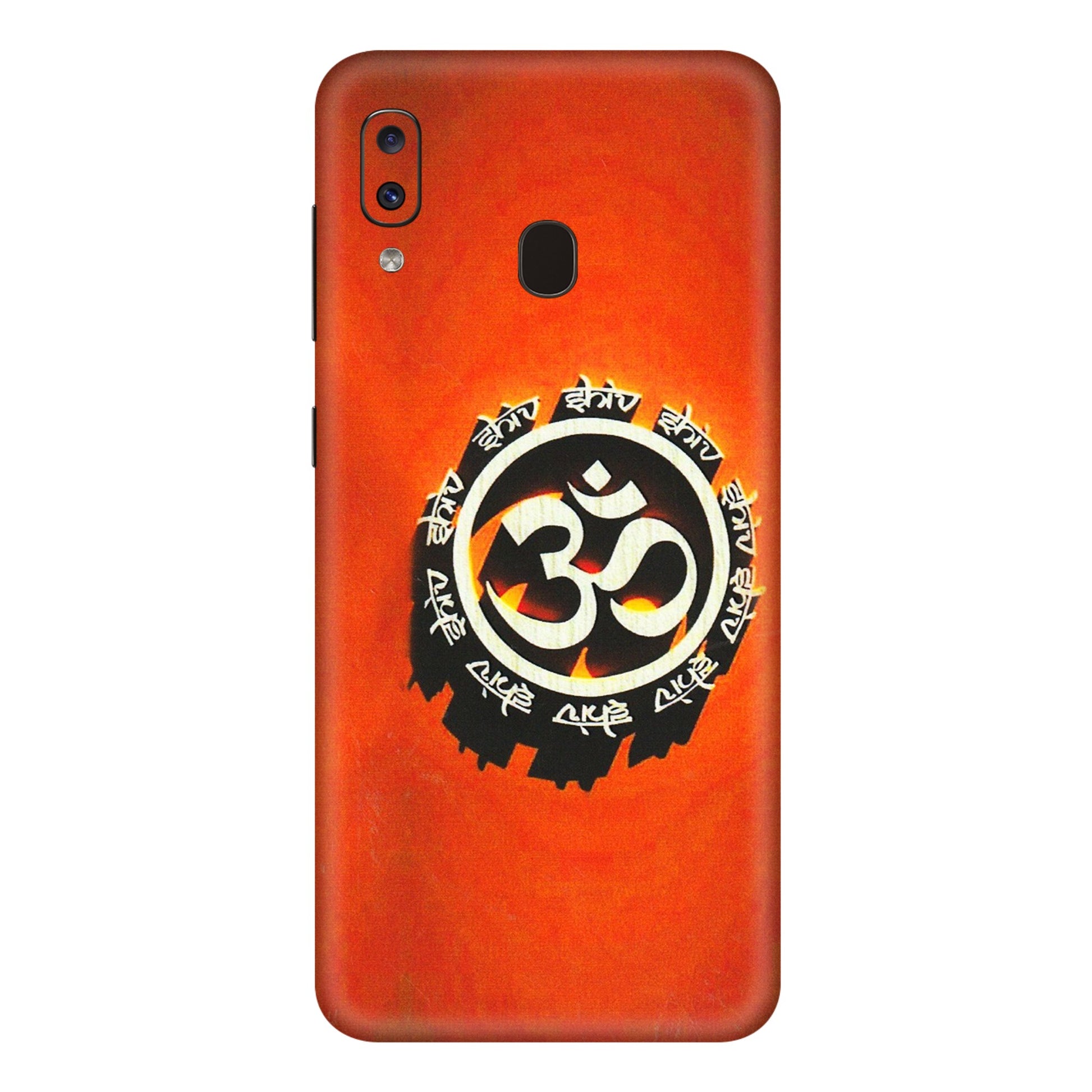 Samsung A/S Series Phone Skins (All Models) - Aum Shiv Orange - 3D Embossed Finish (L-32) Samsung Galaxy A20E