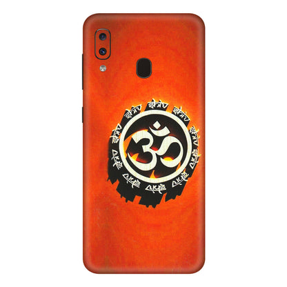 Samsung A/S Series Phone Skins (All Models) - Aum Shiv Orange - 3D Embossed Finish (L-32) Samsung Galaxy A20E