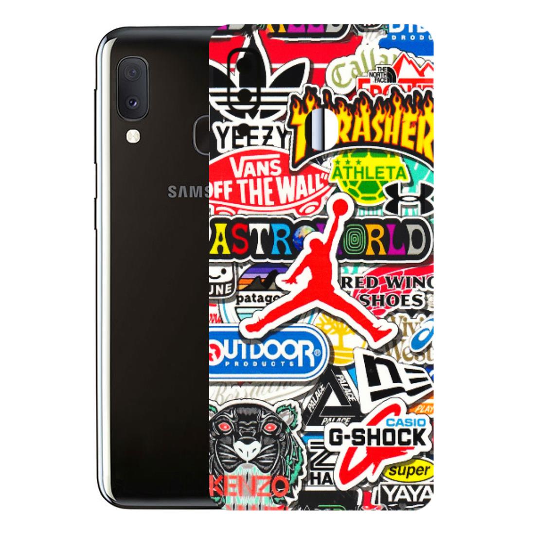 Samsung A/S Series Phone Skins (All Models) - Multi Brands Sticker Graffiti - 3D Embossed Finish (L-37) Samsung Galaxy A20E