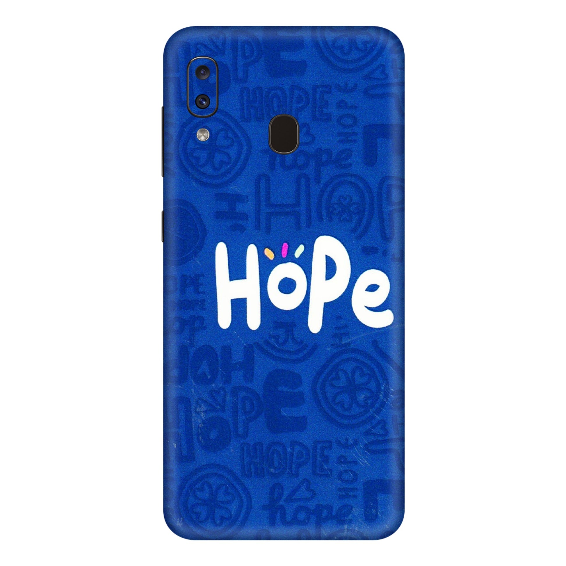 Samsung A/S Series Phone Skins (All Models) - Hope Doodles Blue - 3D Embossed Finish (L-43) Samsung Galaxy A20E