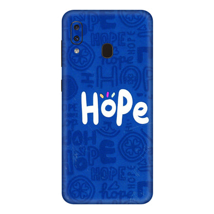 Samsung A/S Series Phone Skins (All Models) - Hope Doodles Blue - 3D Embossed Finish (L-43) Samsung Galaxy A20E