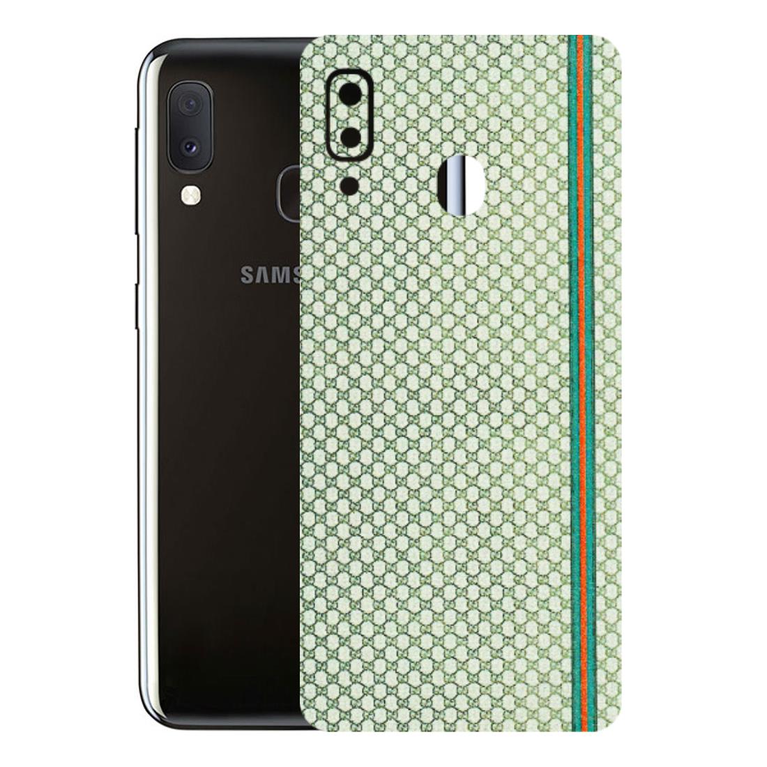 Samsung A/S Series Phone Skins (All Models) - Gucci Fabric Pattern - 3D Embossed Finish (L-73) Samsung Galaxy A20E