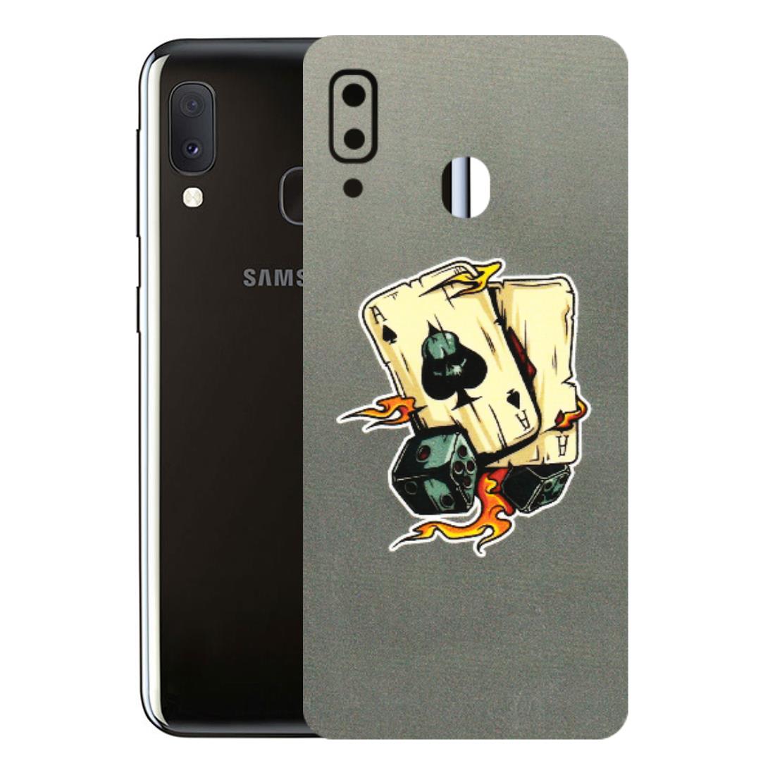 Samsung A/S Series Phone Skins (All Models) - Grey Cards Of Ace - 3D Embossed Finish (L-77) Samsung Galaxy A20E