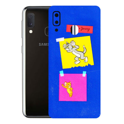 Samsung A/S Series Phone Skins (All Models) - Tom N Jerry Sticky Notes - 3D Embossed Finish (L-88) Samsung Galaxy A20E