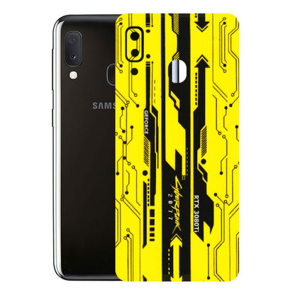 Samsung A/S Series Phone Skins (All Models) - Yellow Cyberpunk - 3D Embossed Finish (L-93) Samsung Galaxy A20E