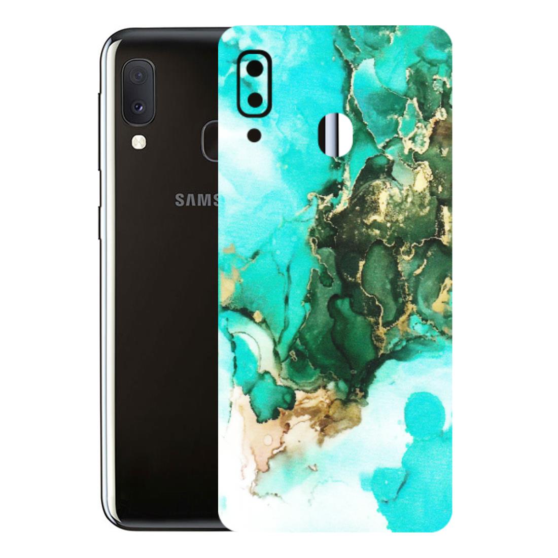 Samsung A/S Series Phone Skins (All Models) - The Blue Gold Marble - Matte Finish (M-124) Samsung Galaxy A20E