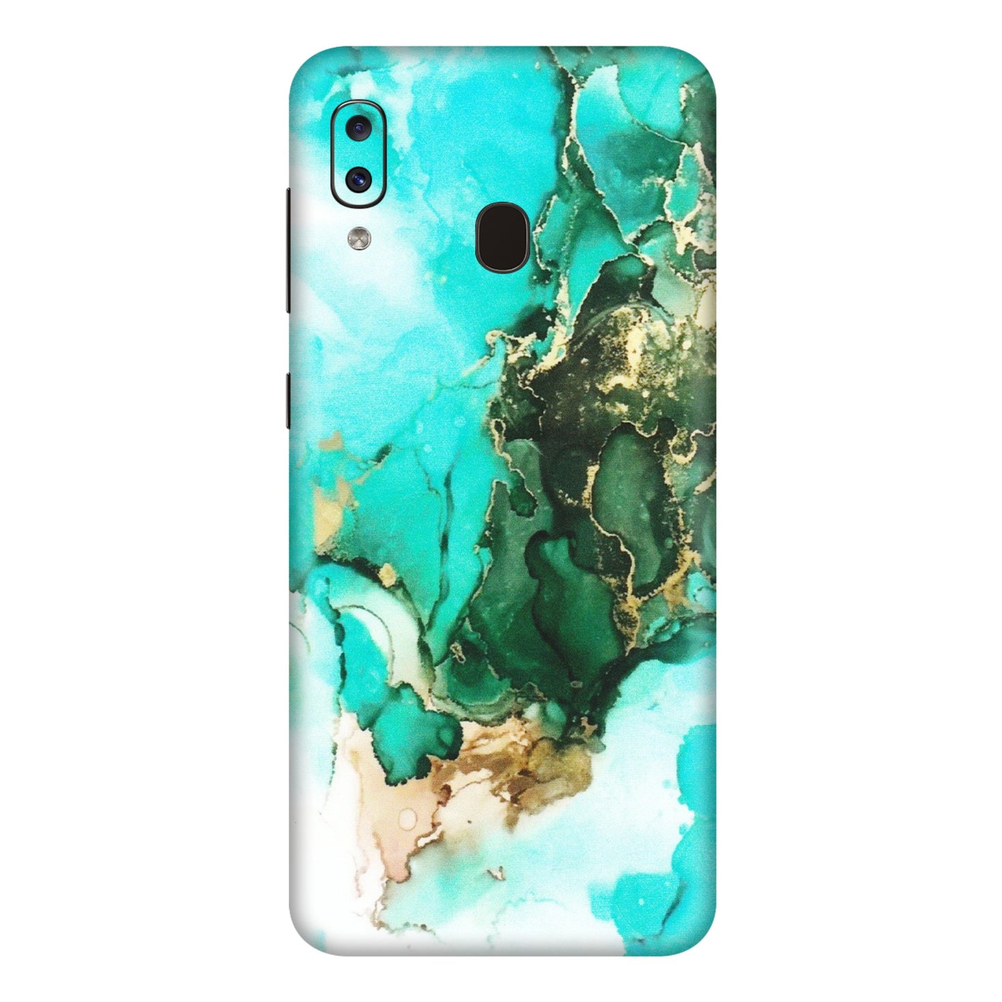 Samsung A/S Series Phone Skins (All Models) - The Blue Gold Marble - Matte Finish (M-124) Samsung Galaxy A20E