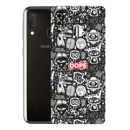 Samsung A/S Series Phone Skins (All Models) - Dope Stay Classy Black Doodles - Matte Finish (M-126) Samsung Galaxy A20E