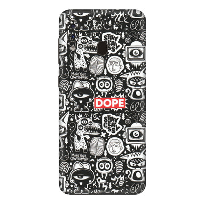 Samsung A/S Series Phone Skins (All Models) - Dope Stay Classy Black Doodles - Matte Finish (M-126) Samsung Galaxy A20E