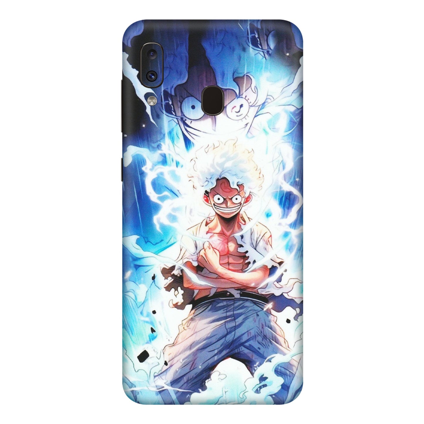 Samsung A/S Series Phone Skins (All Models) - Blue Thunder Luffy Anime - Matte Finish (M-132) Samsung Galaxy A20E