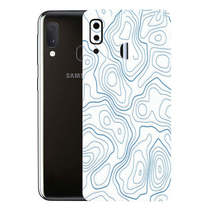 Samsung A/S Series Phone Skins (All Models) - Blue And White Swirls - Matte Finish (M-139) Samsung Galaxy A20E