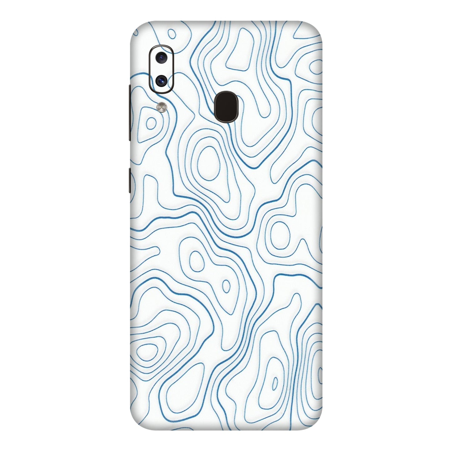 Samsung A/S Series Phone Skins (All Models) - Blue And White Swirls - Matte Finish (M-139) Samsung Galaxy A20E