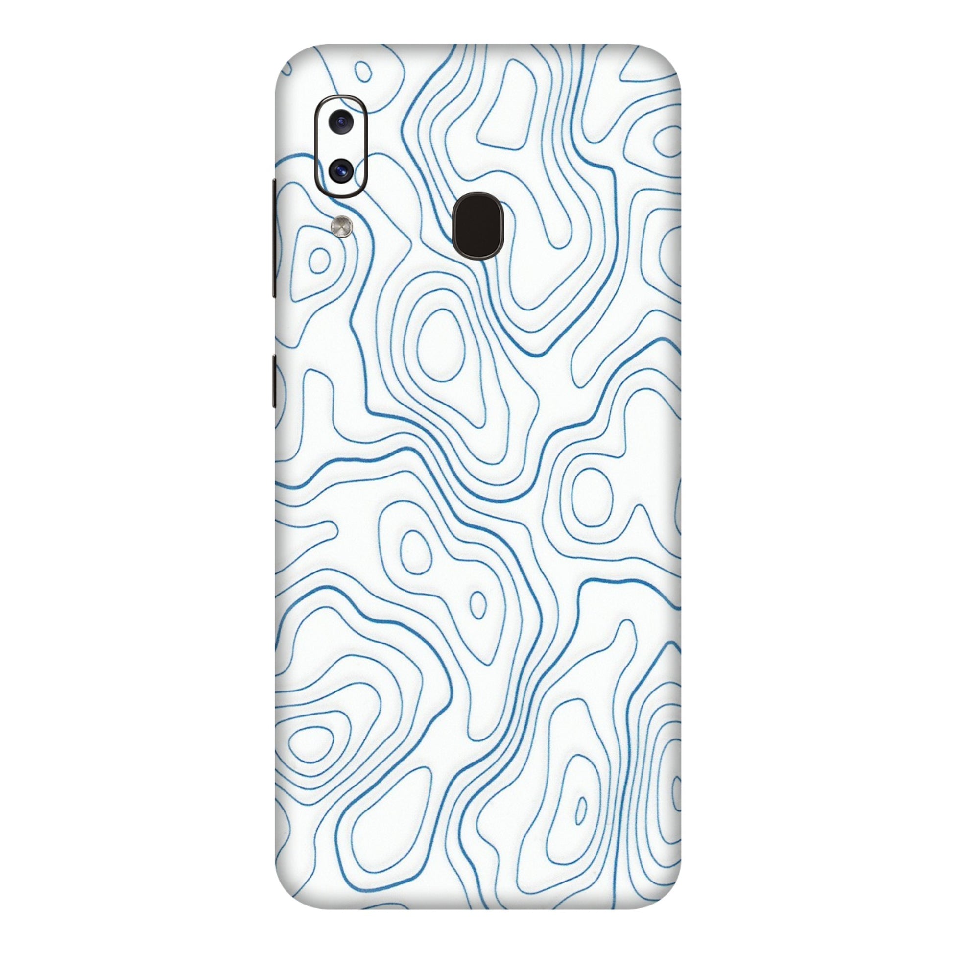 Samsung A/S Series Phone Skins (All Models) - Blue And White Swirls - Matte Finish (M-139) Samsung Galaxy A20E