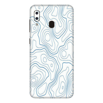 Samsung A/S Series Phone Skins (All Models) - Blue And White Swirls - Matte Finish (M-139) Samsung Galaxy A20E