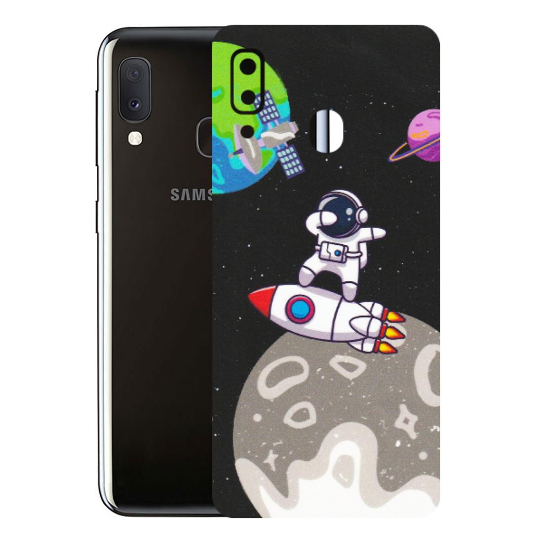 Samsung A/S Series Phone Skins (All Models) - Astronaut Vibing Toon Running - Matte Finish (M-39) Samsung Galaxy A20E