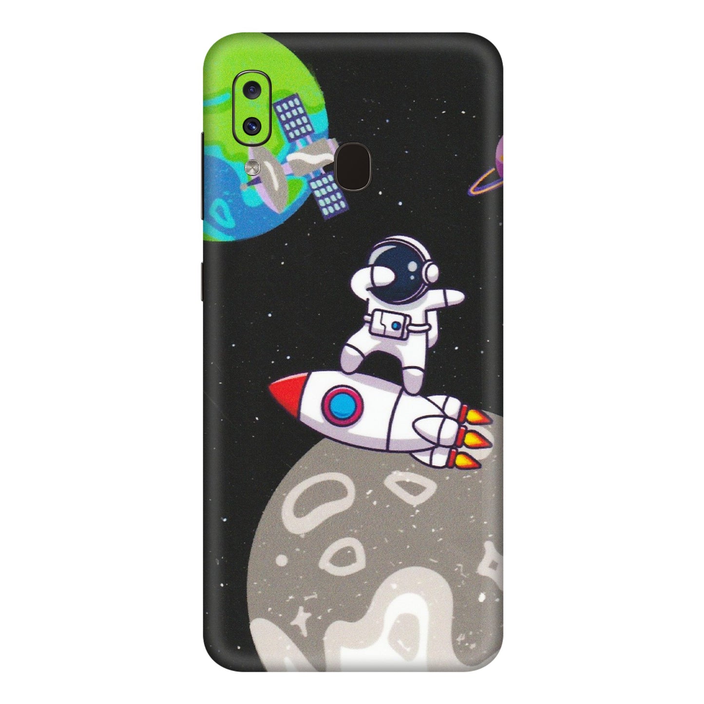 Samsung A/S Series Phone Skins (All Models) - Astronaut Vibing Toon Running - Matte Finish (M-39) Samsung Galaxy A20E