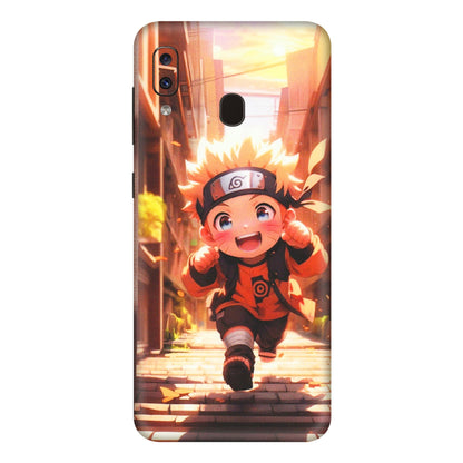 Samsung A/S Series Phone Skins (All Models) - Naruto Cute Toon Running - Matte Finish (M-04) Samsung Galaxy A20E