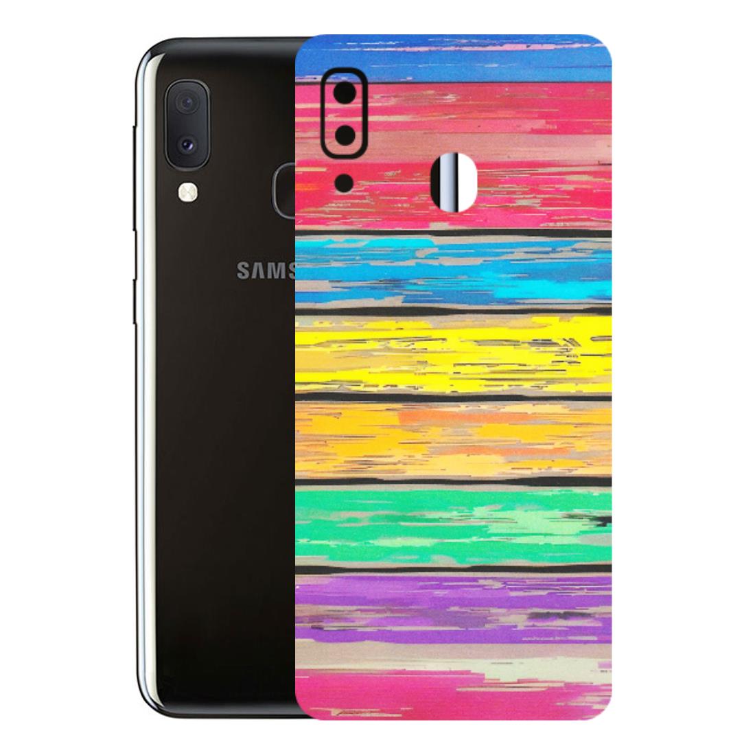 Samsung A/S Series Phone Skins (All Models) - Multi Colour Wooden Wall - Matte Finish (M-96) Samsung Galaxy A20E