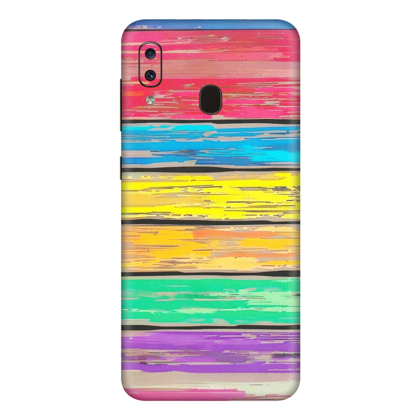 Samsung A/S Series Phone Skins (All Models) - Multi Colour Wooden Wall - Matte Finish (M-96) Samsung Galaxy A20E