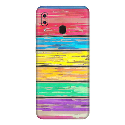 Samsung A/S Series Phone Skins (All Models) - Multi Colour Wooden Wall - Matte Finish (M-96) Samsung Galaxy A20E