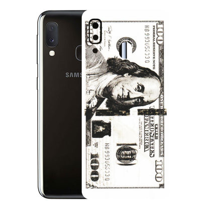 Samsung A/S Series Phone Skins (All Models) - 100 Dollar Currency - Transparent Finish (T-01) Samsung Galaxy A20E