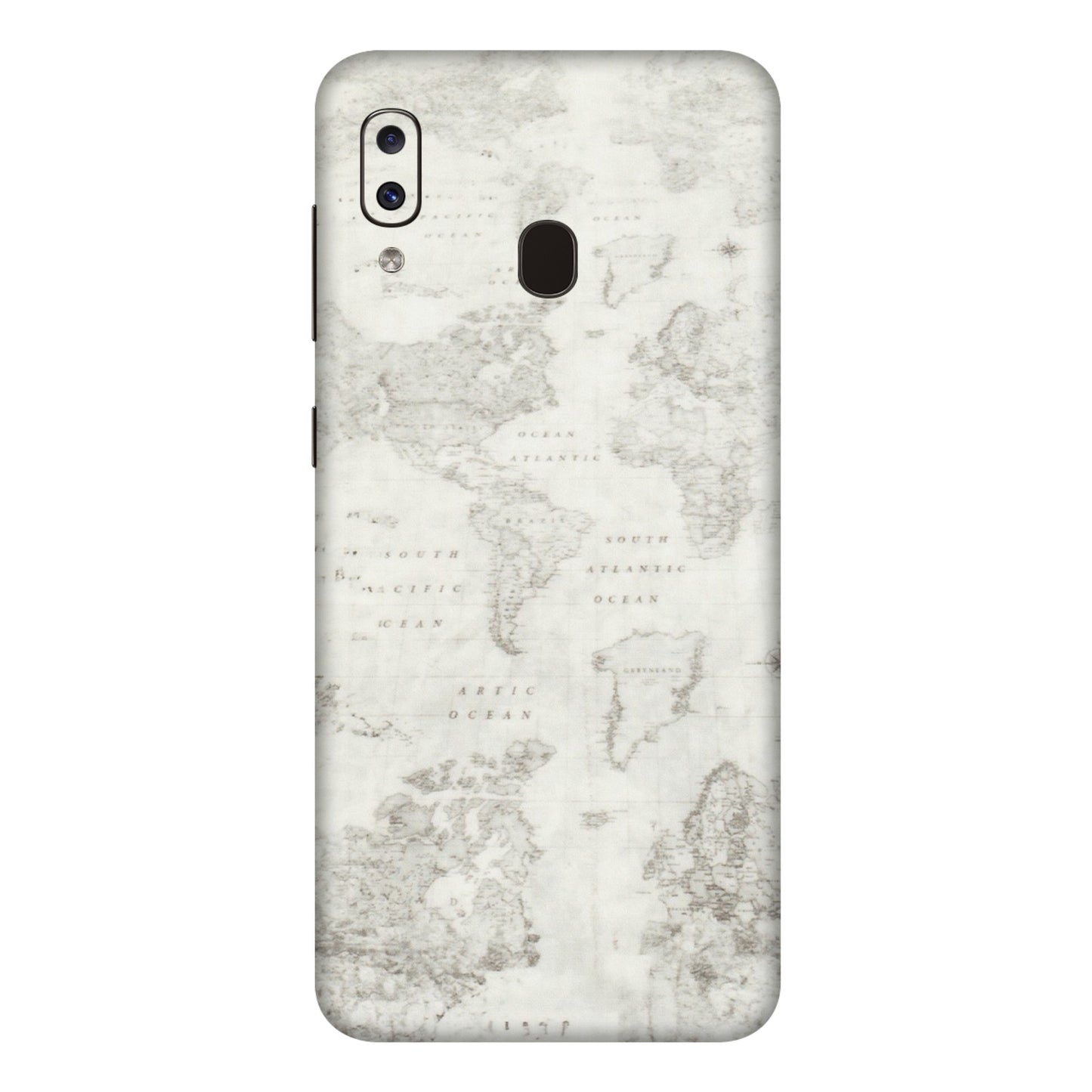 Samsung A/S Series Phone Skins (All Models) - World Travel Map - Transparent Finish (T-04) Samsung Galaxy A20E