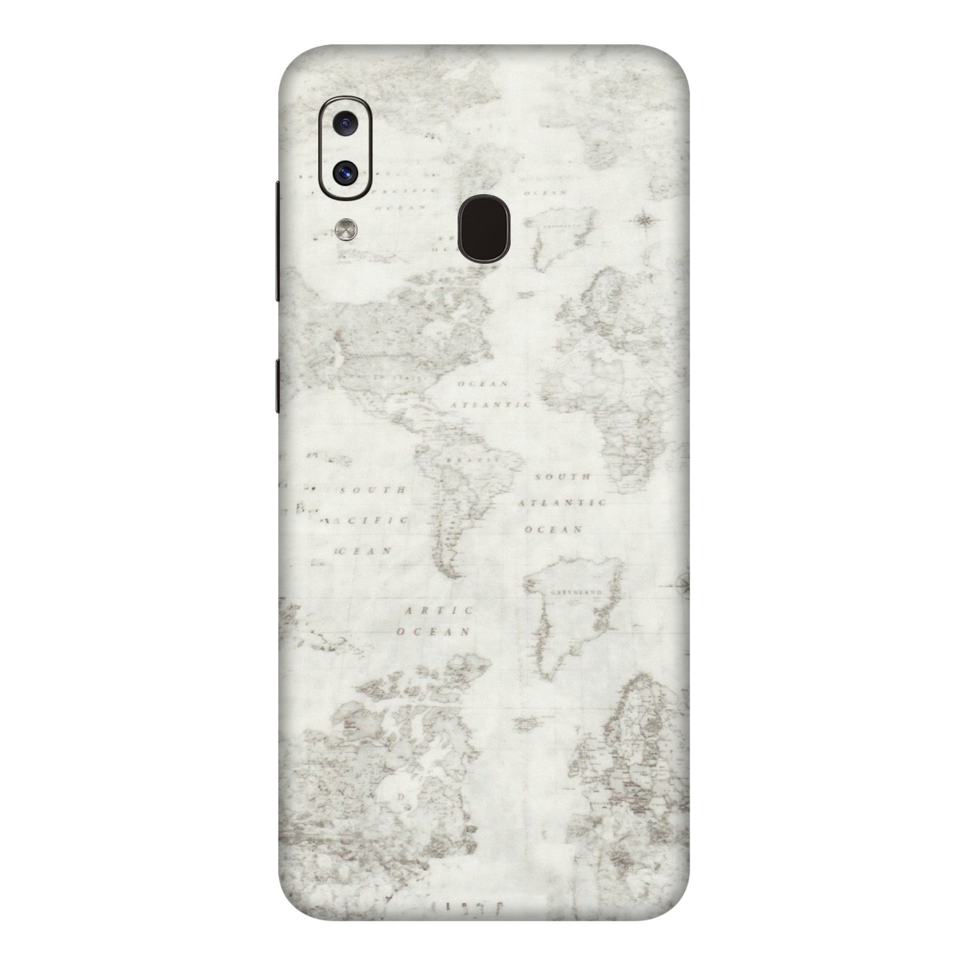 Samsung A/S Series Phone Skins (All Models) - World Travel Map - Transparent Finish (T-04) Samsung Galaxy A20E