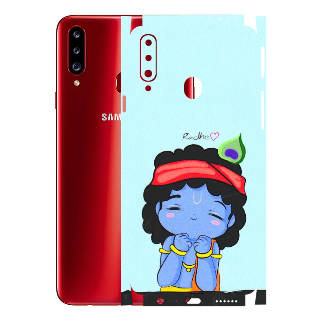 Samsung A/S Series Phone Skins (All Models) - Radhe Radhe Cute Toon - 3D Embossed Finish (L-05) Samsung Galaxy A20S