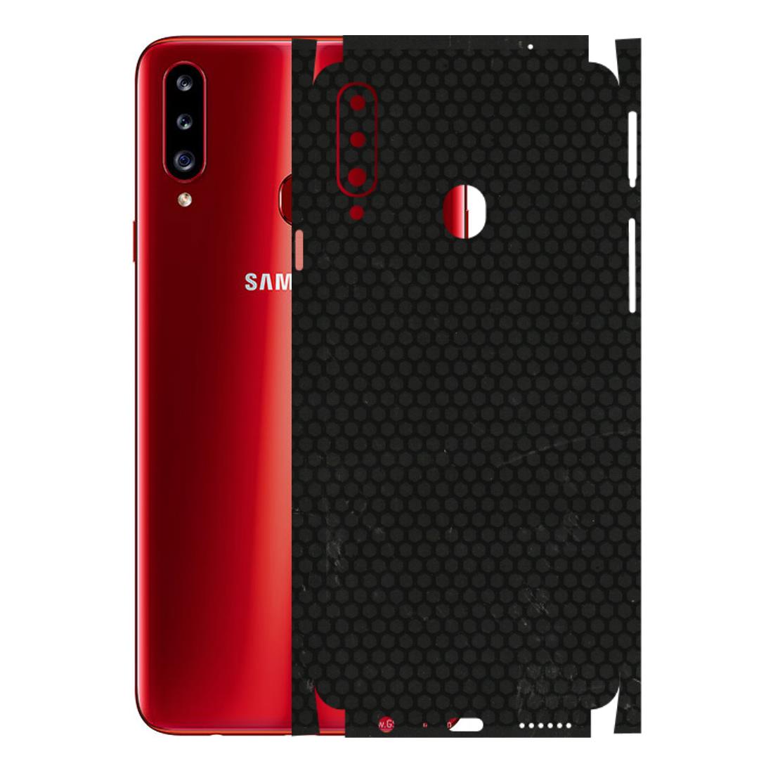Samsung A/S Series Phone Skins (All Models) - Black honeycomb - 3D Embossed Finish (L-114) Samsung Galaxy A20S