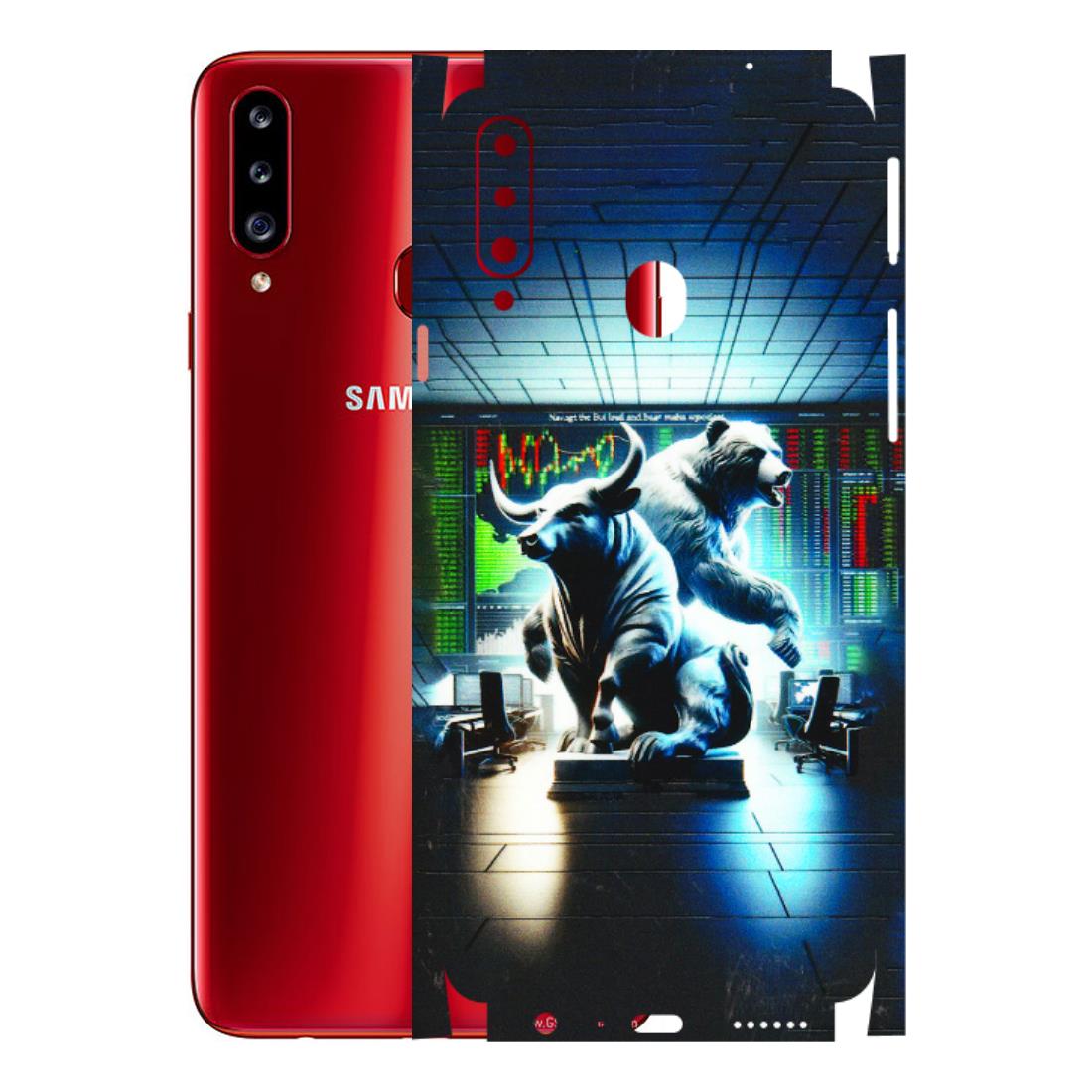 Samsung A/S Series Phone Skins (All Models) - Stock Market Sensex Bear vs Bulls - 3D Embossed Finish (L-15) Samsung Galaxy A20S