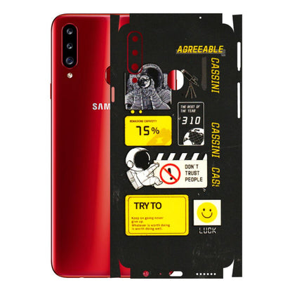 Samsung A/S Series Phone Skins (All Models) - Black Cassini - 3D Embossed Finish (L-161) Samsung Galaxy A20S