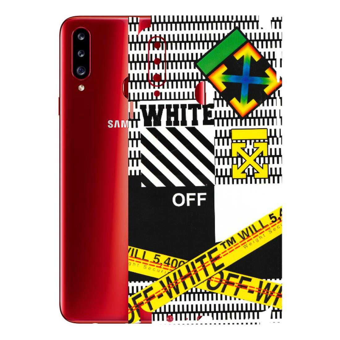Samsung A/S Series Phone Skins (All Models) - White Off Abstract - 3D Embossed Finish (L-172) Samsung Galaxy A20S