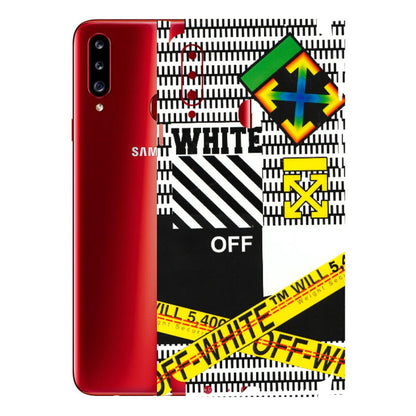 Samsung A/S Series Phone Skins (All Models) - White Off Abstract - 3D Embossed Finish (L-172) Samsung Galaxy A20S