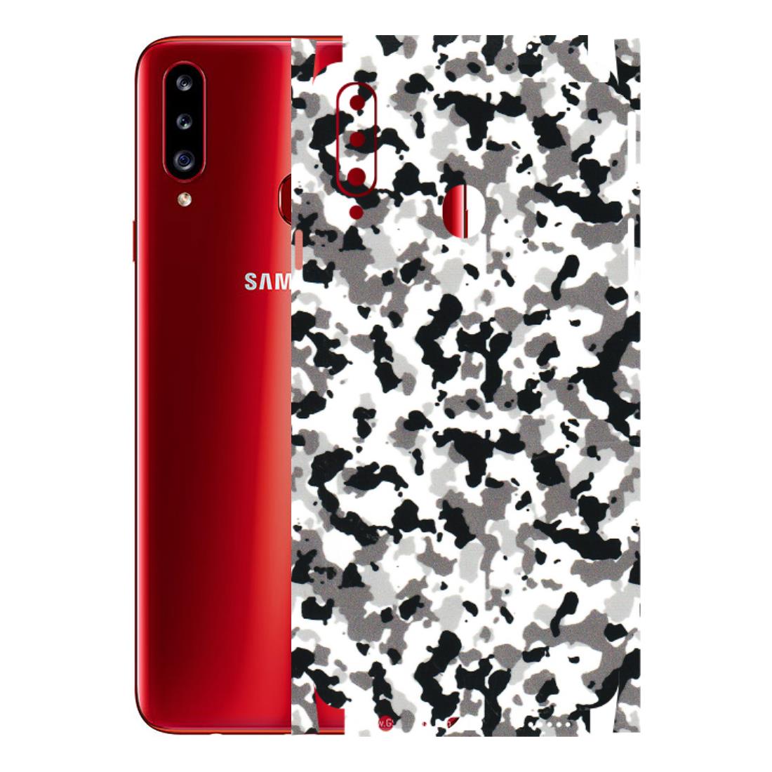Samsung A/S Series Phone Skins (All Models) - White Black Camouflage - 3D Embossed Finish (L-18) Samsung Galaxy A20S