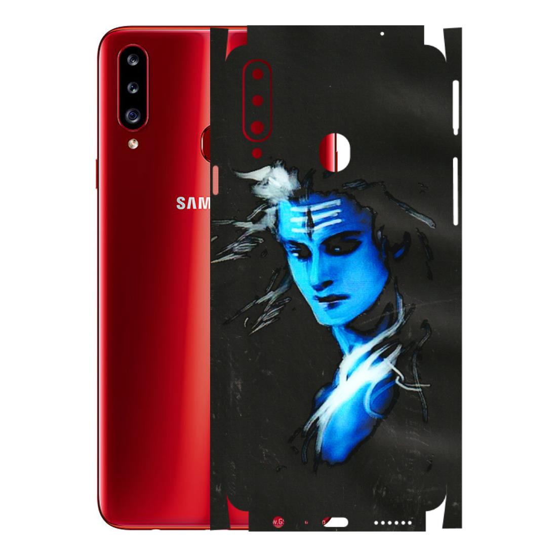 Samsung A/S Series Phone Skins (All Models) - Har Har Mahadev Blue/Black - 3D Embossed Finish (L-185) Samsung Galaxy A20S