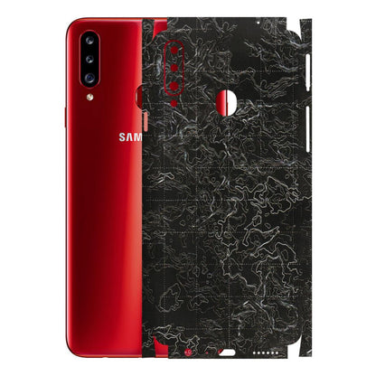 Samsung A/S Series Phone Skins (All Models) - Black map Texture - 3D Embossed Finish (L-201) Samsung Galaxy A20S