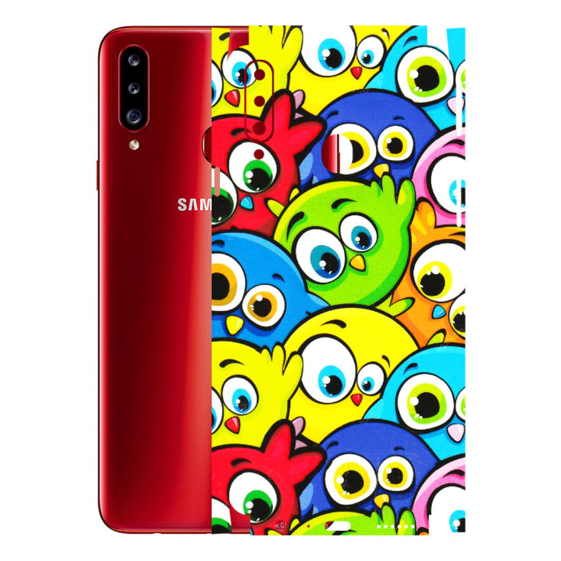Samsung A/S Series Phone Skins (All Models) - Cute Fluffy Birds - 3D Embossed Finish (L-213) Samsung Galaxy A20S