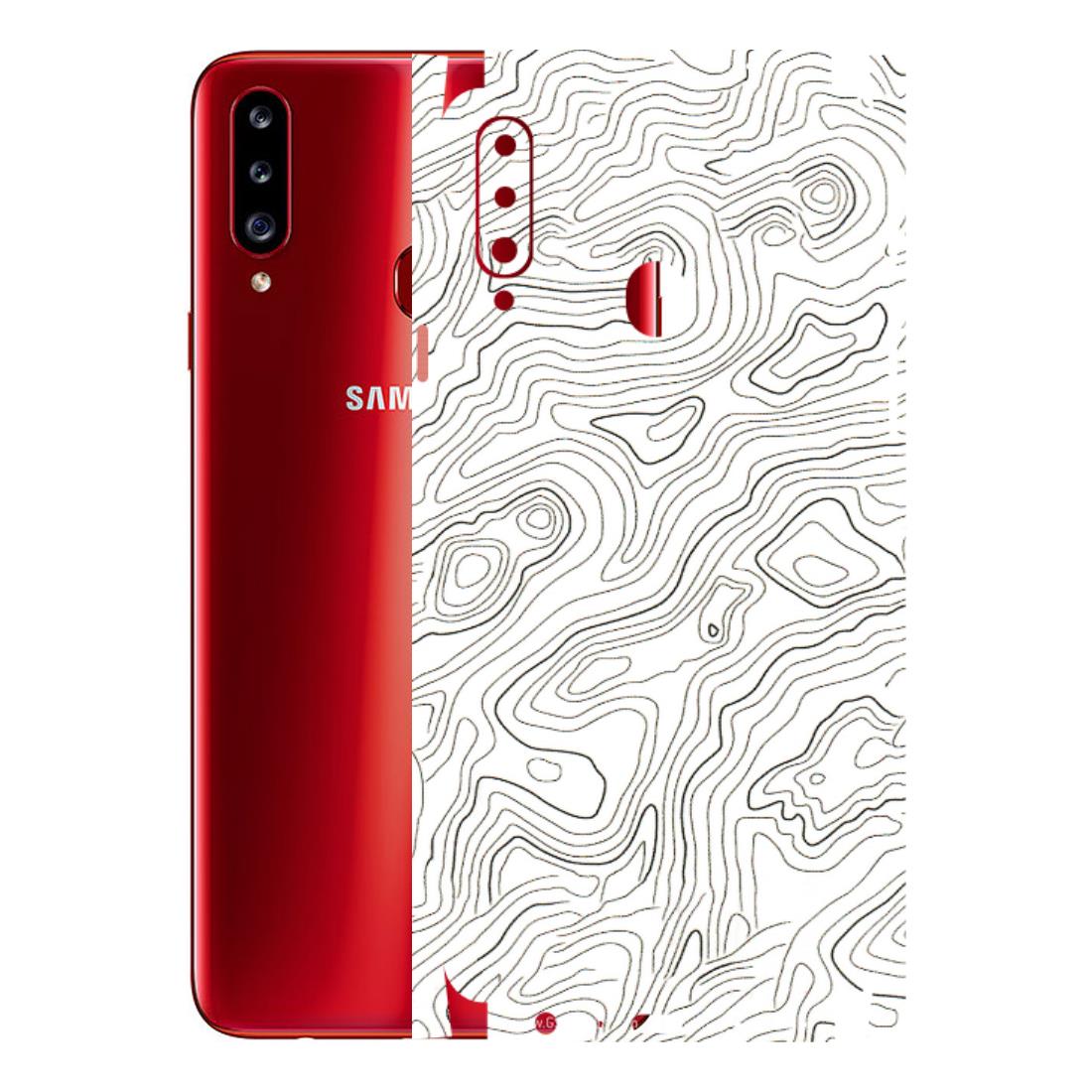 Samsung A/S Series Phone Skins (All Models) - White Black Swirls - 3D Embossed Finish (L-219) Samsung Galaxy A20S