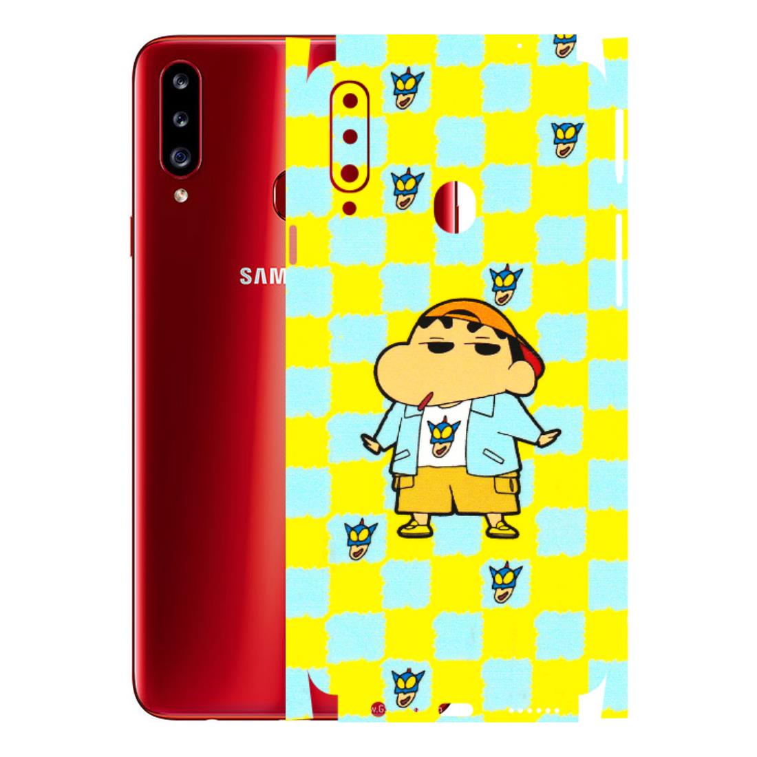 Samsung A/S Series Phone Skins (All Models) - Yellow Blue Shinchan Cute - 3D Embossed Finish (L-221) Samsung Galaxy A20S