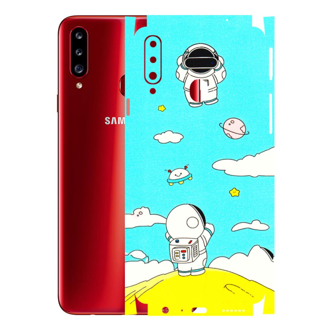 Samsung A/S Series Phone Skins (All Models) - Blue Skies Astro Float - 3D Embossed Finish (L-230) Samsung Galaxy A20S