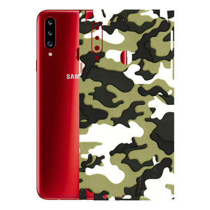 Samsung A/S Series Phone Skins (All Models) - Camouflages White And Green - 3D Embossed Finish (L-243) Samsung Galaxy A20S