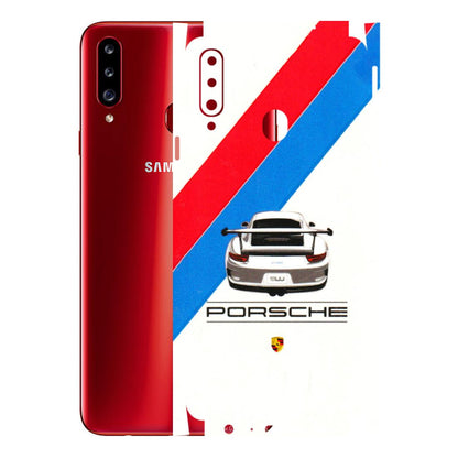 Samsung A/S Series Phone Skins (All Models) - Porche Car Sober Logo - 3D Embossed Finish (L-248) Samsung Galaxy A20S